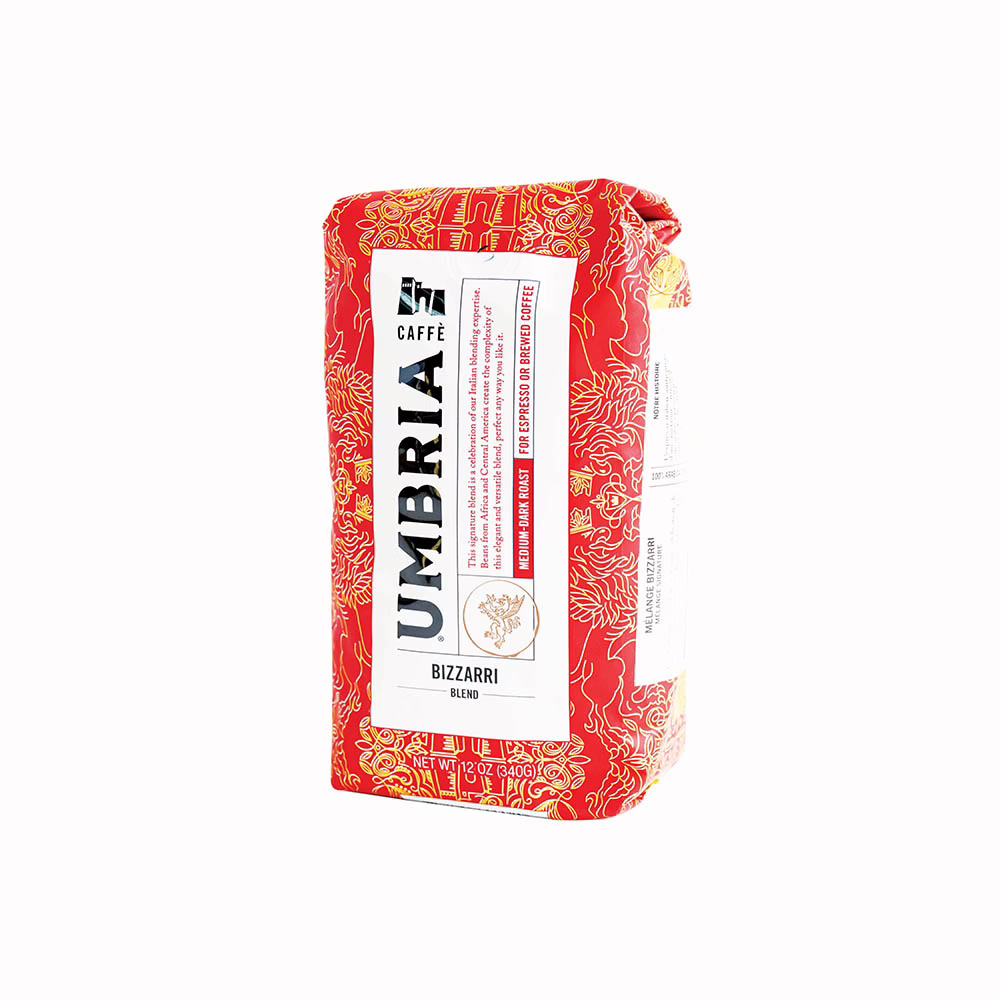 Best of the West Feature-8 Umbria Coffee packaging with red, yellow
